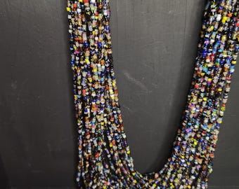 Vintage MULTICOLORED 30-strand Necklace