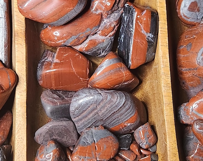 Tumbled HEMATITE Banded Red Jasper from Arizona