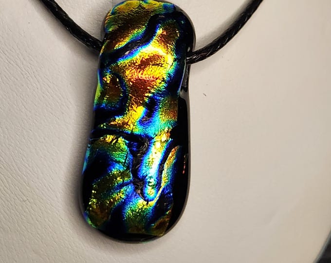 MULTICOLORED Glass Pendant Necklace