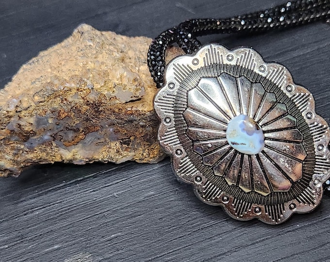 Copper Moss Agate BOLO Necklace from Arizona