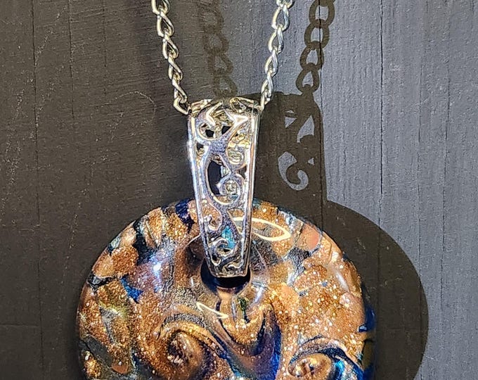 MURANO Gold Glass Pendant Necklace