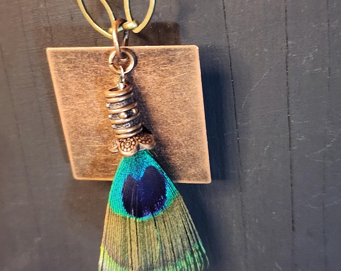 Antique Brass PEACOCK Necklace