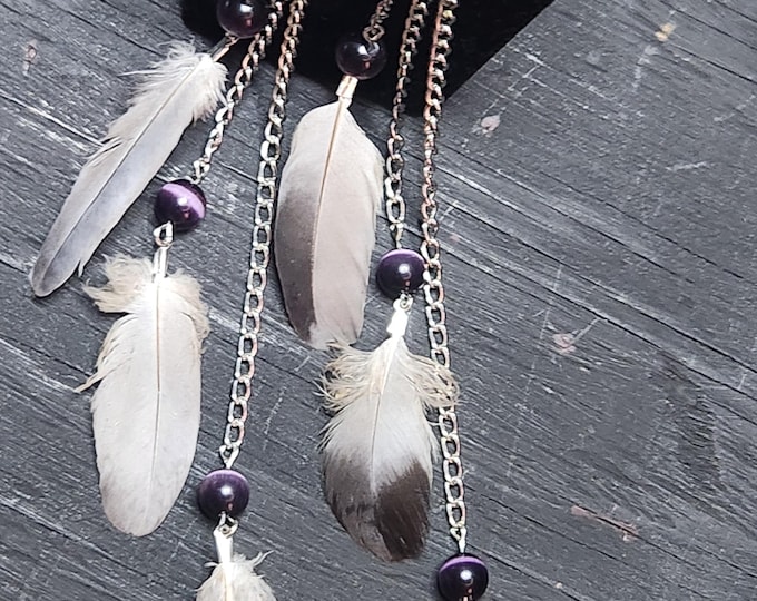 FEATHER Purple Bead Earrings from Arizona