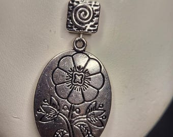 2 Tiered Silver Flower Swirly Necklace