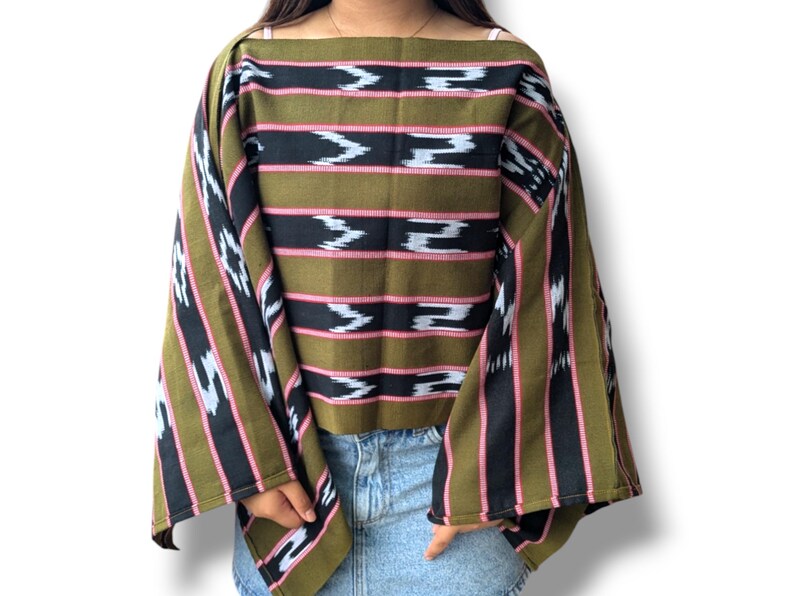 Versatile Ifugao-inspired 3-way Top | Handwoven Traditional Ikat Fabric ...