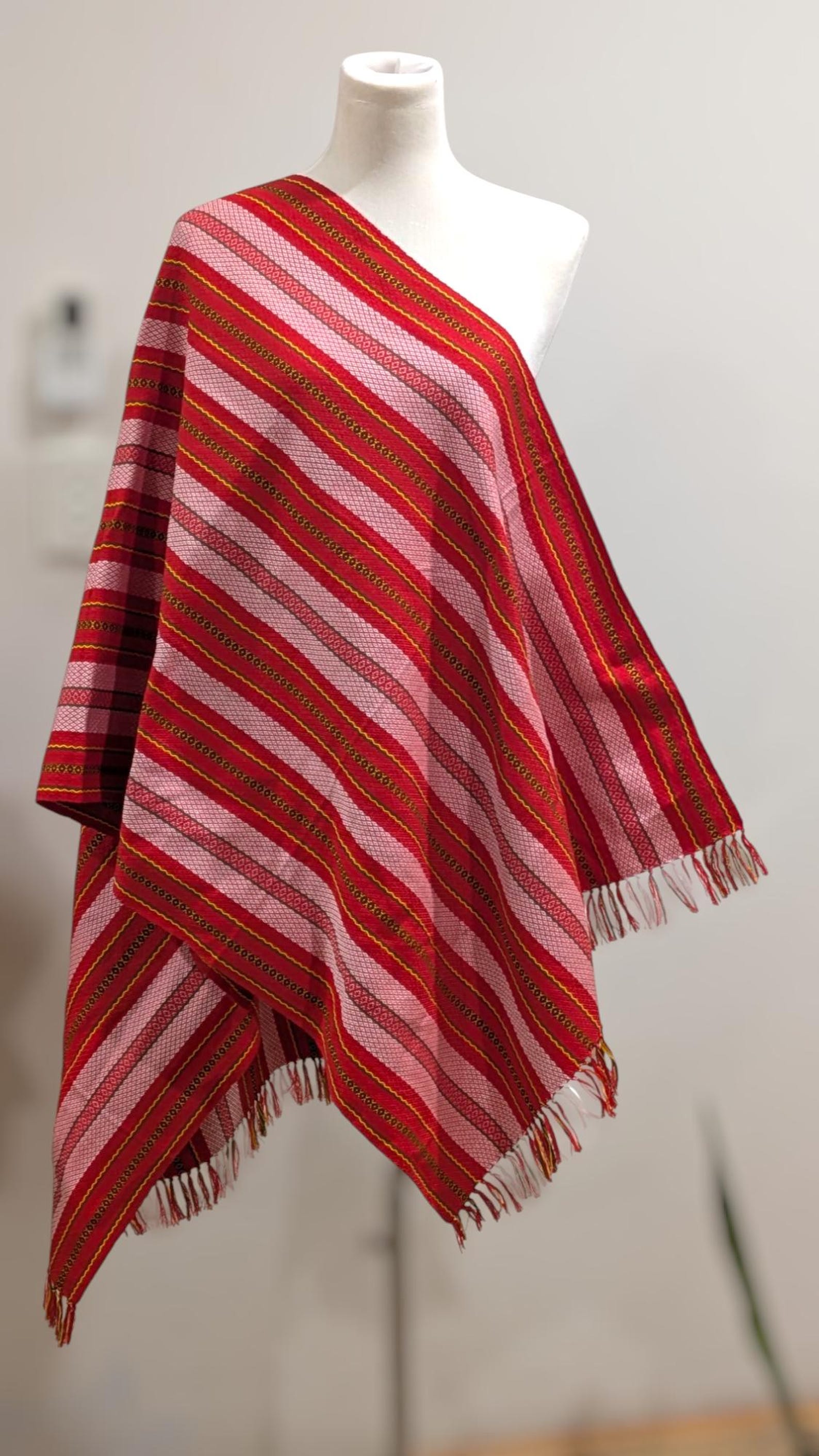 Maroon Inabel Thick Handwoven Inabel Scarf | Ifugao Traditional Wrap | Ethically Made ...