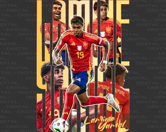 Lamina Yamal | España 2024 Diseño | Diseño Digital | Diseño de camiseta de fútbol | Póster | Diseño de camiseta