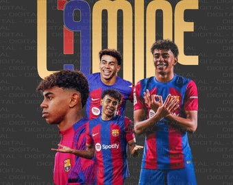 Lamina Yamal | Diseño Barcelona | Diseño Digital | Diseño de camiseta de fútbol | Póster | Diseño de camiseta