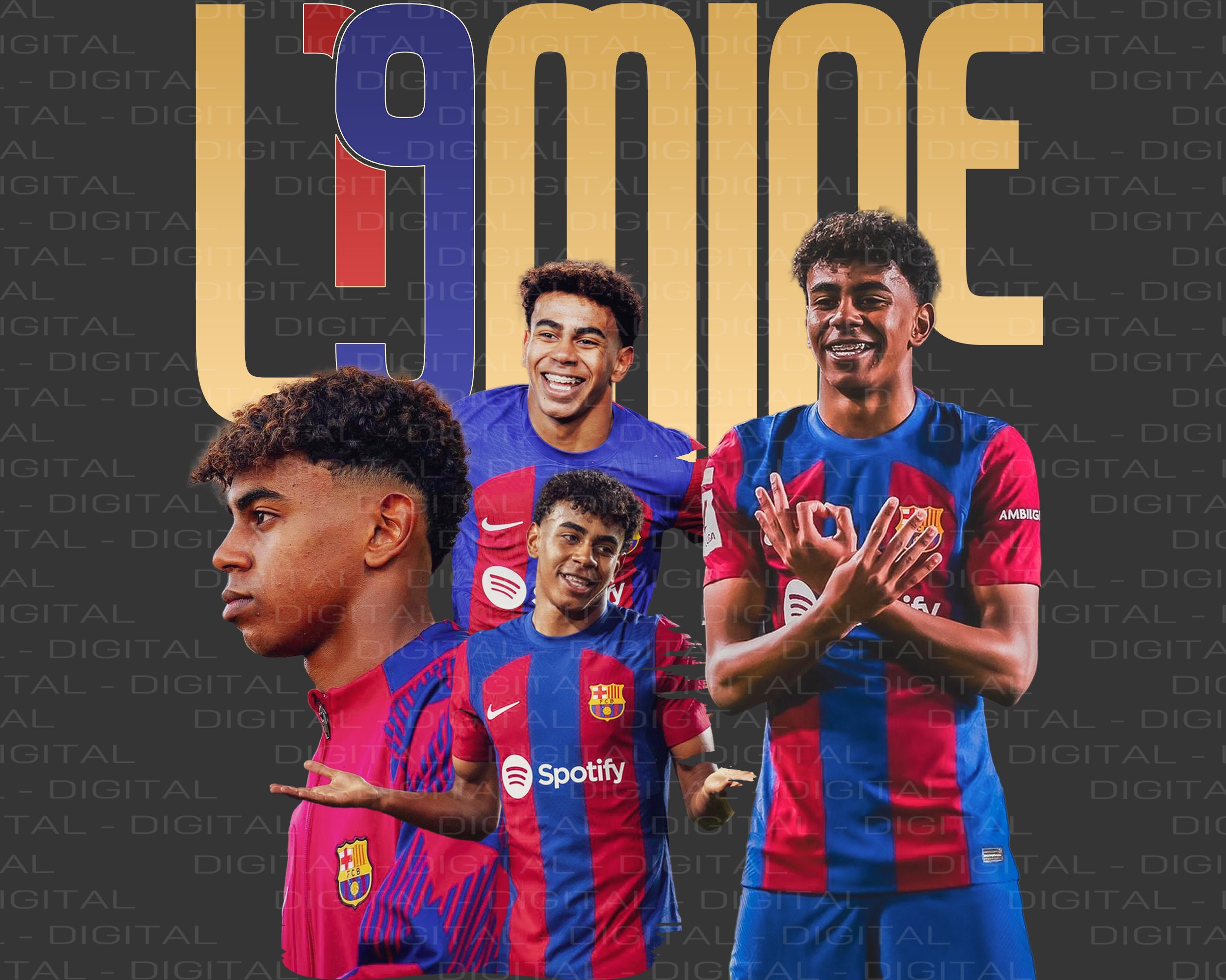 Lamine Yamal | Barcelona Design | Digital Design | Football T-shirt