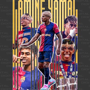 Lamine Yamal | Barcelona Design | Digital Design | Football T-Shirt Design | Poster | T Shirt Design