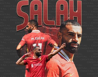 Mohamed Salah | Diseño de Liverpool | Diseño Digital | Diseño de camiseta de fútbol | Póster | Diseño de camiseta