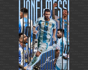 Lionel Messi | Diseño Argentina 2024 | Diseño Digital | Diseño de camiseta de fútbol | Póster | Diseño de camiseta