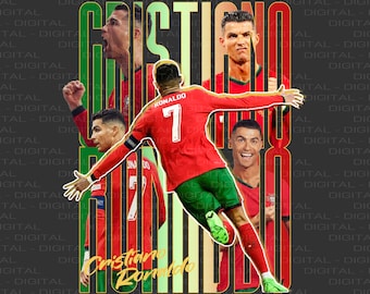 Cristiano Ronaldo | Diseño Portugal 2024 | Diseño Digital | Diseño de camiseta de fútbol | Póster | Diseño de camiseta