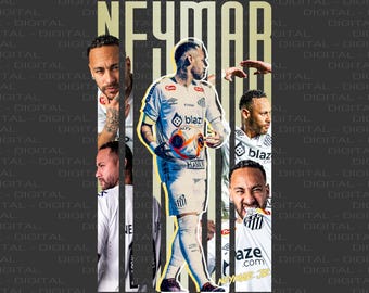Neymar Jr | Santos Design | Digitaal ontwerp | Voetbal T-shirt ontwerp | Poster | T-shirt ontwerp