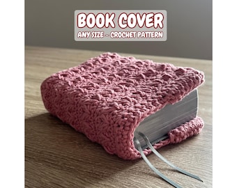 CROCHET PDF PATTERN (english), crochet book cover, any book size, written tutorial, book sleeve, bible cover, digital pattern