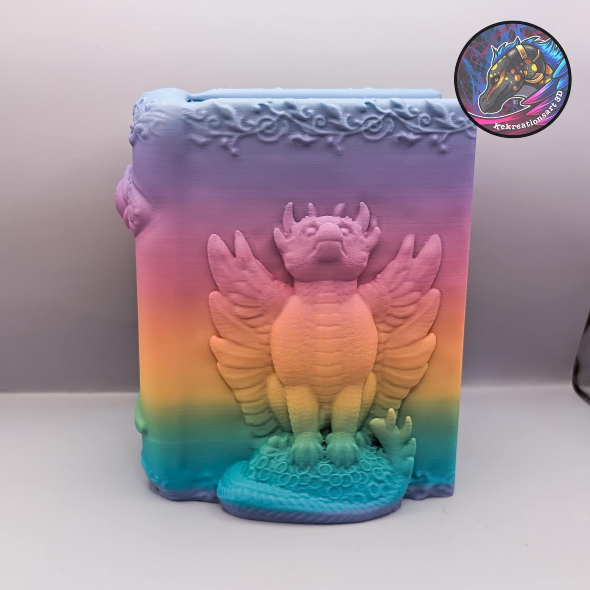 Dragon Spellbook Box – 3D Printed Storage with Raised Detailing | Fantasy Book Decor | Dice, Trinket, or Tarot Box