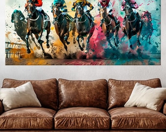 Horse Racing Canvas Wall Art | Derby-Inspired Equestrian Decor