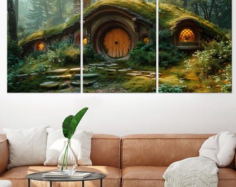 Green Hole Canvas Wall Art | Fantasy Cottagecore Decor