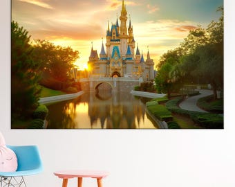 Enchanted Castle Canvas Wall Art | Fairytale Princess Decor