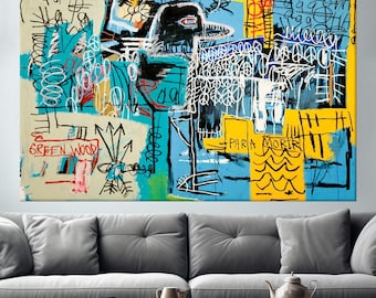 Abstract Expressionism Canvas Wall Art | Colorful Graffiti Painting Print | Modern Urban Wall Decor