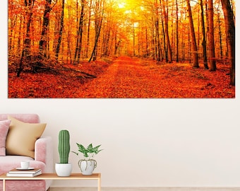Autumn Forest Canvas Wall Art | Cozy Cottagecore Wall Decor