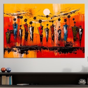 Art mural sur toile guerrier massaï africain | Décoration d'intérieur culturelle | Impression du patrimoine africain