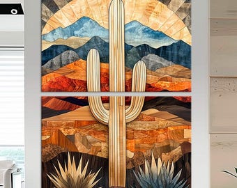 Southwestern Desert Canvas Wall Art | Arizona Cactus Art | Mexican Country Decor