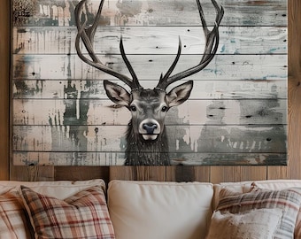 Woodland Deer Canvas Wall Art | Farmhouse decor | Rustic Chic Decor