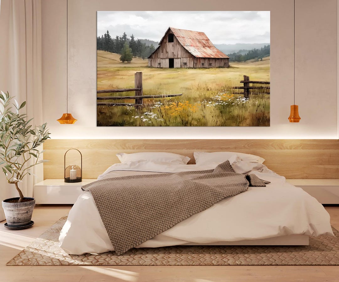 Vintage Barn Canvas Wall Art | Rustic Farmhouse Country Decor - Etsy