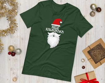 Mele Kalikimaka-shirt, Hawaiian Santa Christmas-T-shirt
