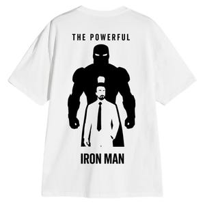 Iron Hero T-Shirt – Minimalist Superhero Design | White & Black Shirt | Retro Comic Style Tee