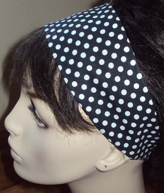 Black and White Polka Dot Headband Hair Band Head Band