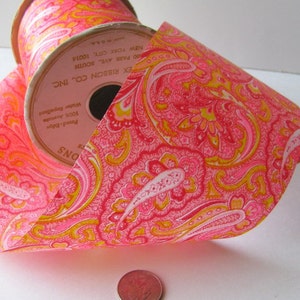 Rok RÓŻU! Bardzo szeroka wstążka Vintage Mod Paisley