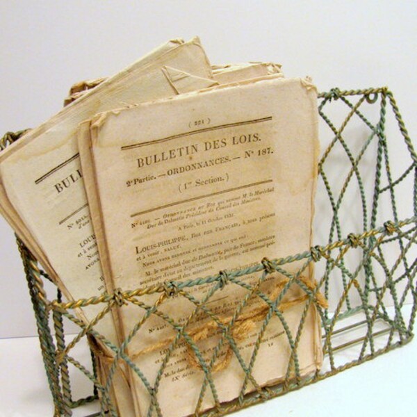 Vintage French Wire Letter Holder
