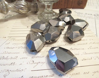 Giant Hematite Beads Mirror Finish Old World Mercury Glass Appearance