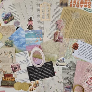 100pcs Scrapbooking Bundle - Junk Journal Kit - Junk Journal Set - Scrapbook Supplies - Creative Journaling - Craft Supplies - Scrapbook Set bild 11