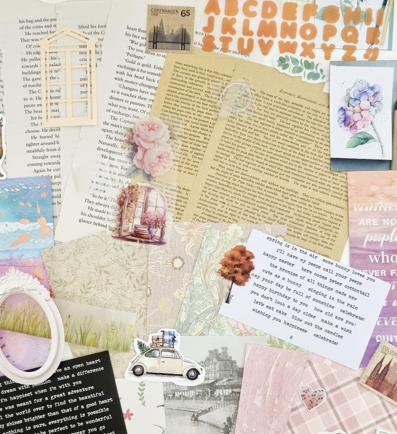 100pcs Scrapbooking Bundle - Junk Journal Kit - Junk Journal Set - Scrapbook Supplies - Creative Journaling - Craft Supplies - Scrapbook Set bild 9