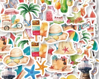 1 Holiday summer stickers 44 pieces (22 designs)