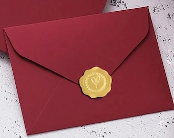 Gold Wax Seal Envelope Sticker, embossed envelope seals, gold seal stickers, gold sticker, golden seal