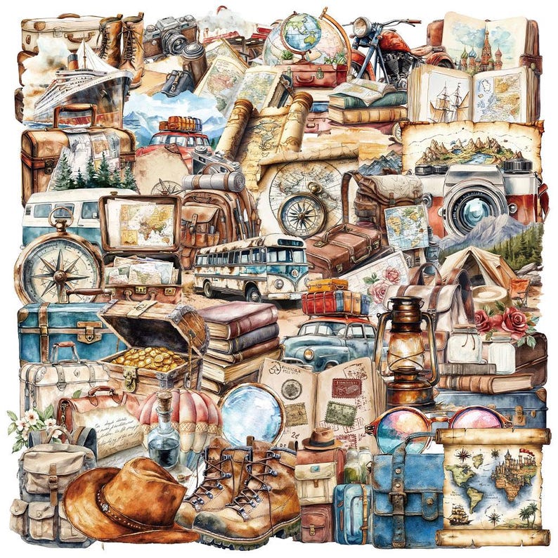 100pcs Scrapbooking Bundle - Junk Journal Kit - Junk Journal Set - Scrapbook Supplies - Creative Journaling - Craft Supplies - Scrapbook Set bild 12