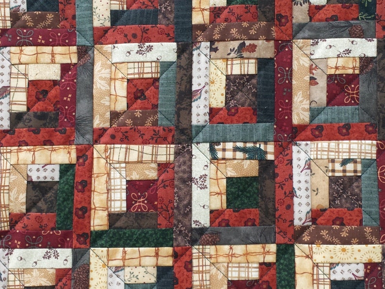 Quilted Table Runner UNTR18 Log Cabin Etsy