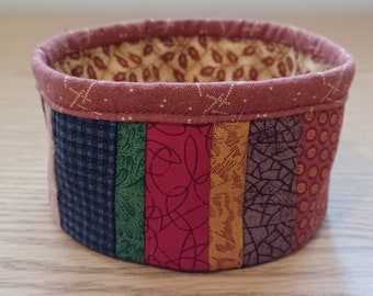 Quilted Fabric Bowl (UNBL26) Rustic Colors