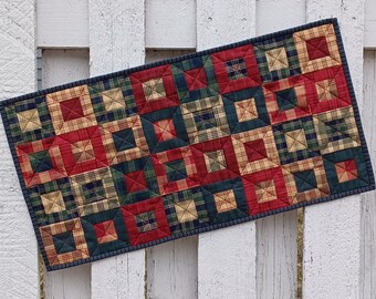 Cedar Box Table Runner (UNTR26) Red, Green and Blue Plaid