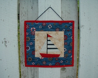 Quilted Wall Hanging (UNWH01) Sail Boat