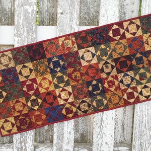 Quilted Triple Box Table Runner TGTR30 Autumn Floral image 1