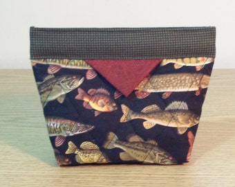Quilted Snap Bag (SB026) Fresh Water Fish