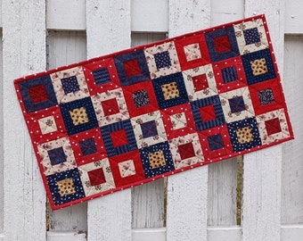 Cedar Box Table Runner (UNTR31) Red, White and Blue