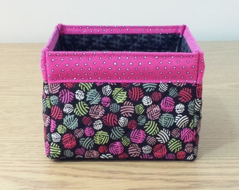 Quilted Fabric Box (EDBX05) Yarn Balls