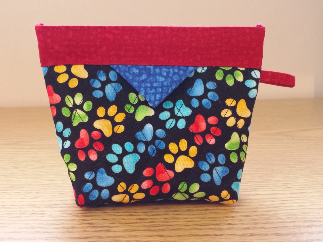 Quilted Snap Bag SB852 Paw Prints Etsy