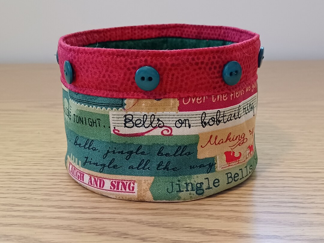 Quilted Fabric Bowl XBL34 Jingle Bells Etsy